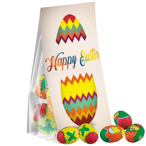Chocolate easter egg, ca. 25g, express pouch with promotional flyer