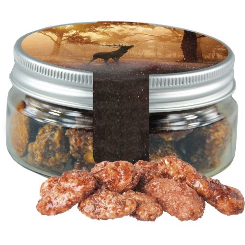 Burnt almonds, ca. 60g, mini sweet jar with label