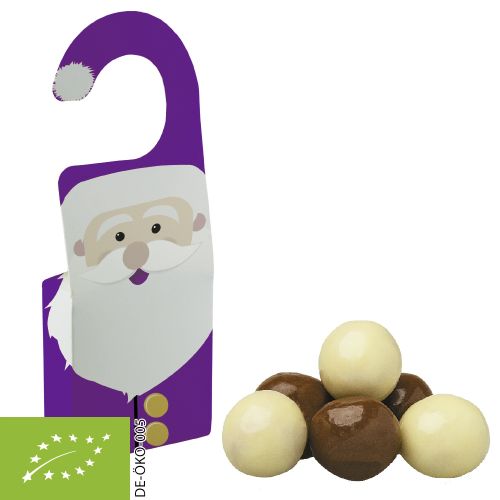 Organic choco crispy balls, ca. 12g, doorhaenger folded box