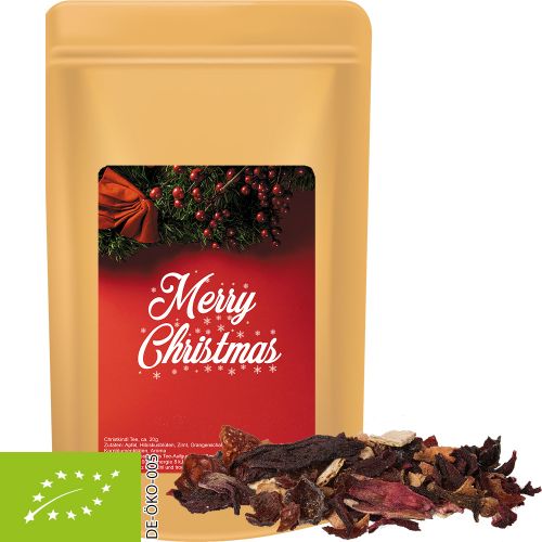 Organic Christmas fruit tea, ca. 55g, midi stand up pouch with label