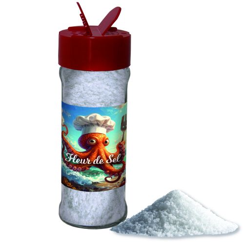 Fleur de Sel, ca. 40g, spice shaker with label