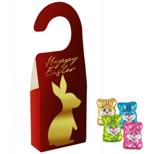 Chocolate bunny mix, ca. 36g, door hanger folded box