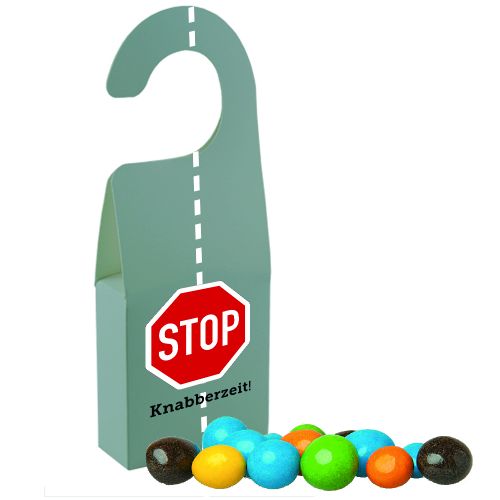 Coloured peanuts, ca. 15g, door hanger folded box