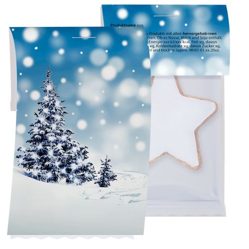 Cinnamon stars, ca. 7g, express flowpack with promotional flyer