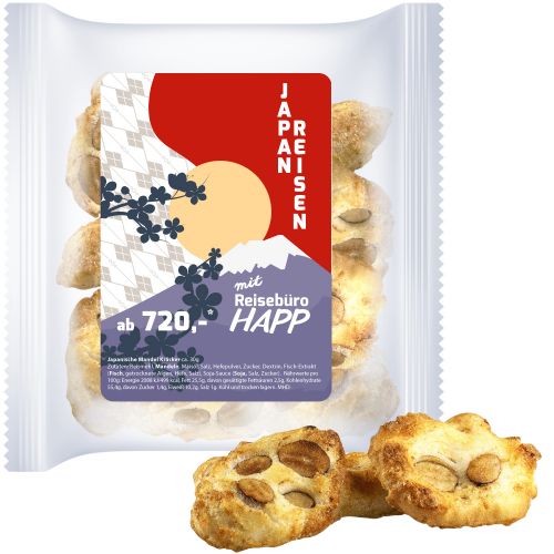 Japanese almond crackers, ca. 20g, express maxi bag with label