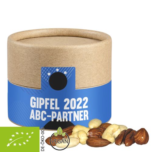 Organic nut mix , ca. 40g, cardboard can mini with label