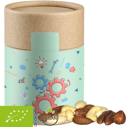 Organic nut mix , ca. 80g, biodegradable eco cardboard can midi with label