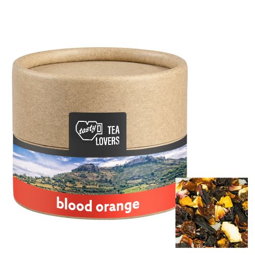 Fruit tea blood orange, ca. 15g, biodegradable eco cardboard can mini with label
