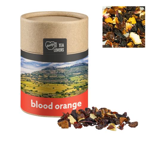 Fruit tea blood orange, ca. 45g, biodegradable eco cardboard can midi with label