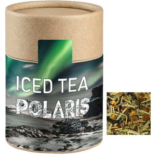 Ice tea polaris, ca. 35g, biodegradable eco cardboard can midi with label