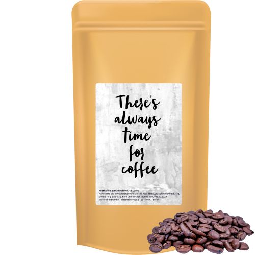 Coffee beans, ca. 250g, maxi stand up pouch with label
