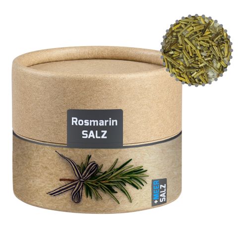 Rosemary salt, ca. 52g, biodegradable eco cardboard can mini with label