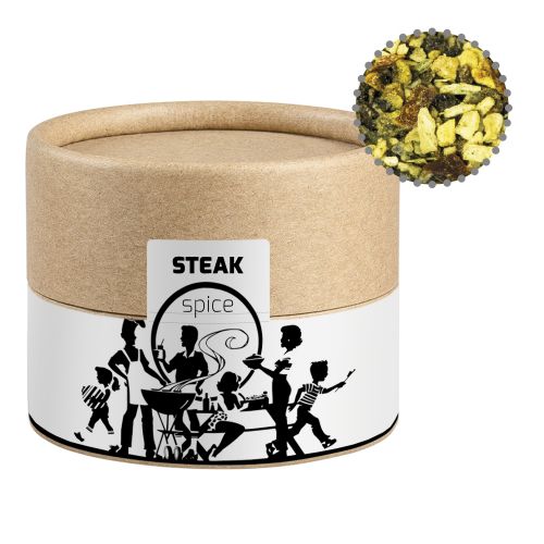 Steak spice, ca. 40g, biodegradable eco cardboard can mini with label