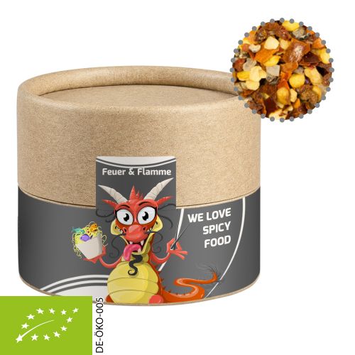 Organic fire and flame spice, ca. 40g, biodegradable eco cardboard can mini with label