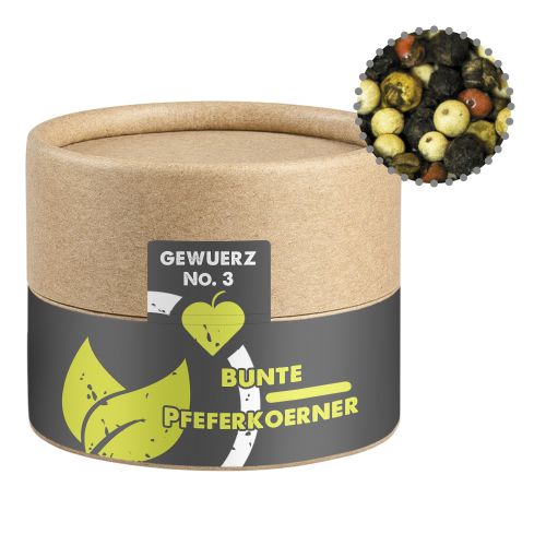 Colorful pepper whole, ca. 38g, cardboard can mini with label