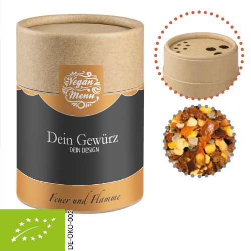 Organic fire and flame spice, ca. 75g, cardboard shaker with label