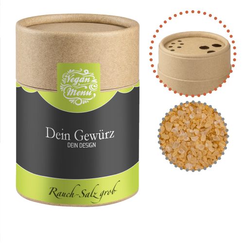 Smoke salt coarse, ca. 130g, cardboard shaker with label
