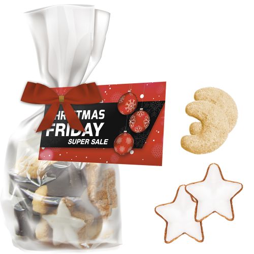 Christmas biscuit mix, ca. 115g, express midi stand up pouch with bow with advertising card