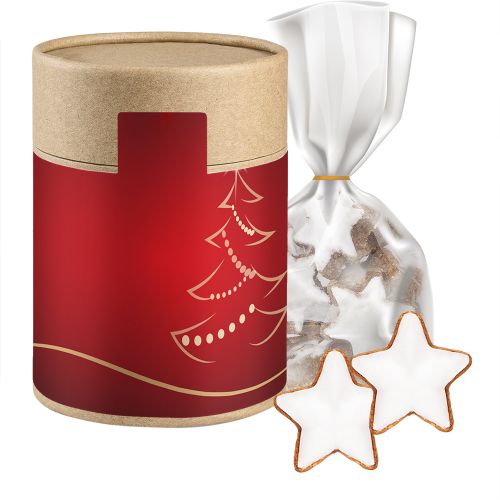 Cinnamon stars, ca. 100g, pouch in cardboard can maxi with label