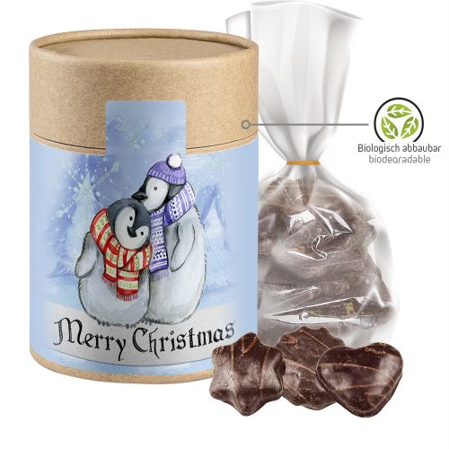 Choco gingerbread mix, ca. 100g, pouch in biodegradable eco cardboard can maxi with label