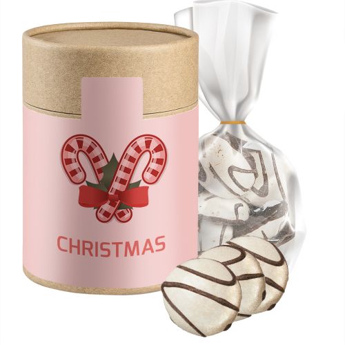 Gingerbread cookies, ca. 100g, pouch in cardboard can maxi with label