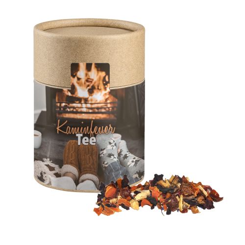 Fireplace tea, ca. 60g, cardboard can midi with label