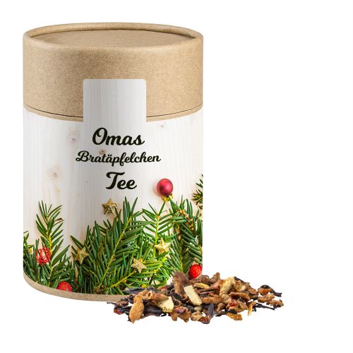 Grandmas baked apple tea, ca. 140g, cardboard can maxi with label