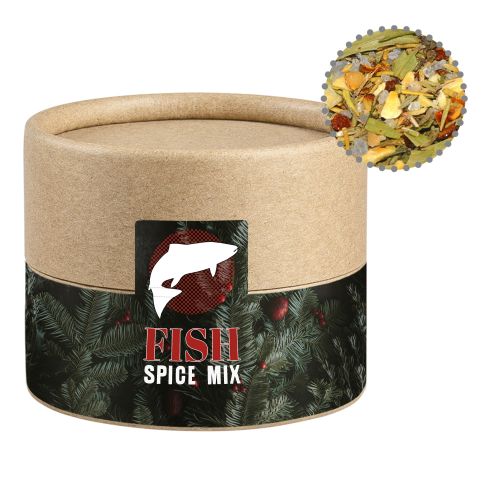Christmas spice mix fish, ca. 20g, cardboard can mini with label