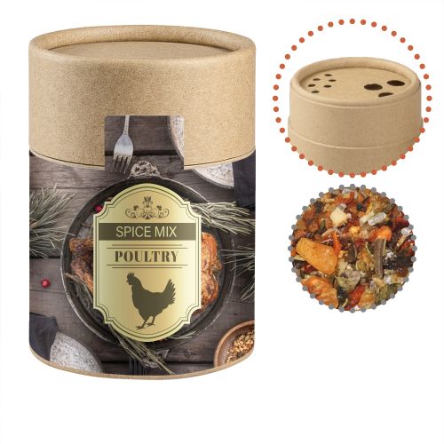 Christmas spice mix poultry, ca. 60g, cardboard shaker with label