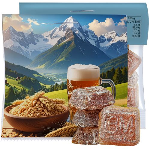 Bavarian malt candy (vegan), ca. 17g, express midi bag with promotional flyer