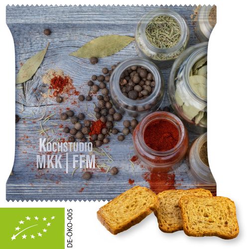 Organic bread chips paprika and chili (vegan), ca. 20g, maxi bag