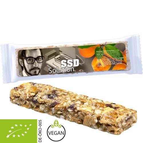 Organic cereal bar apricot, 30g, express flowpack with label