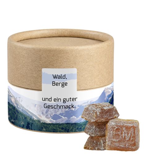 Bavarian malt candy, ca. 45g, biodegradable eco cardboard can mini with label