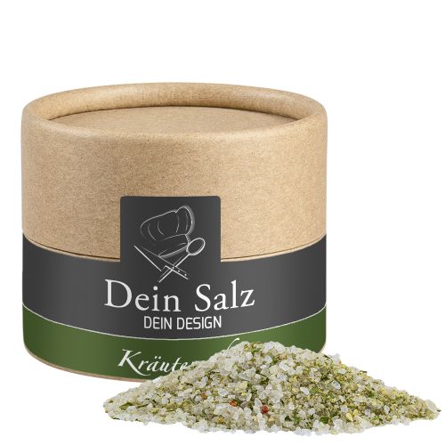 Herb salt, ca. 55g, cardboard can mini with label