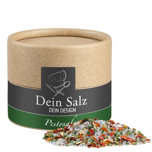 Pesto salt, ca. 40g, cardboard can mini with label