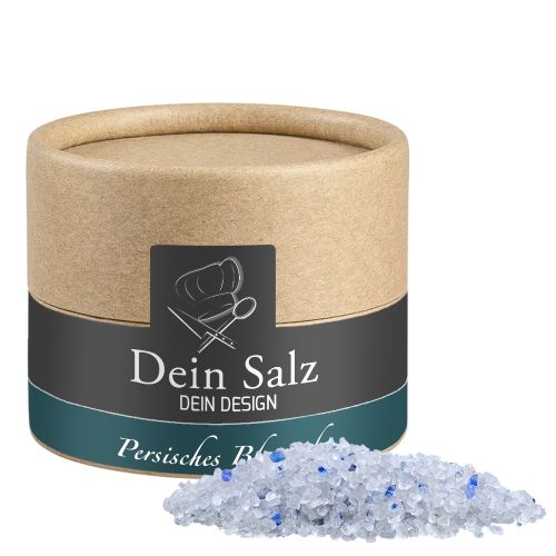 Persian blue sapphire salt, ca. 55g, cardboard can mini with label
