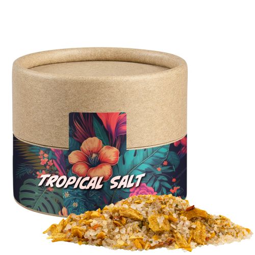 Tropical salt, ca. 50g, cardboard can mini with label