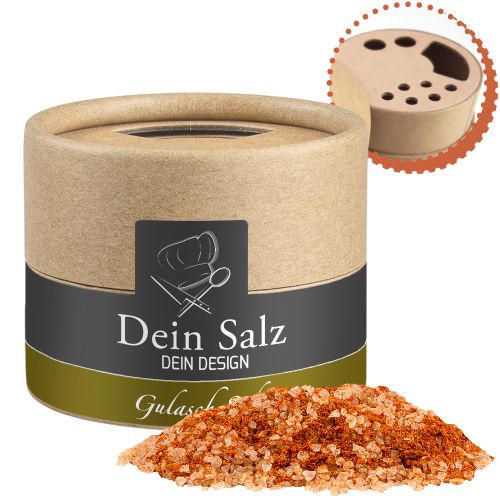 Goulash shashlik salt, ca. 55g, cardboard shaker mini with label