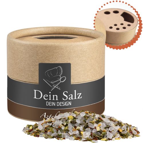 Aztec salt, ca. 45g, cardboard shaker mini with label