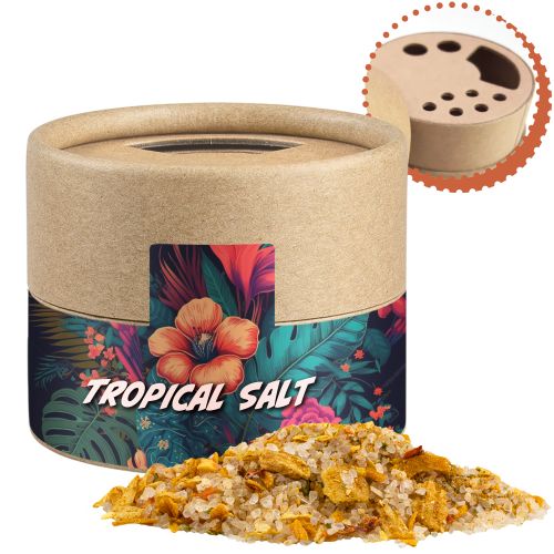 Tropical salt, ca. 50g, cardboard shaker mini with label