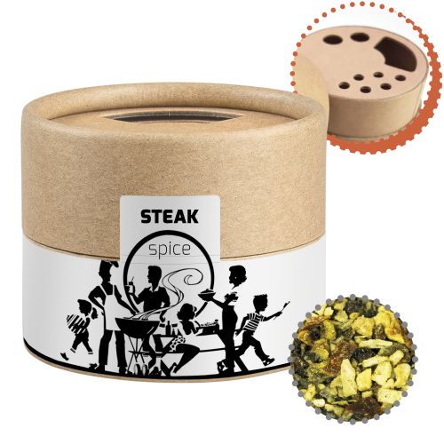 Steak spice, ca. 40g, cardboard shaker mini with label