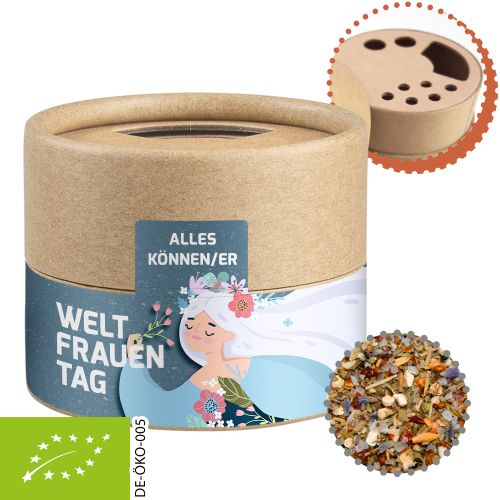 Organic all-rounder spice, ca. 40g, cardboard shaker mini with label