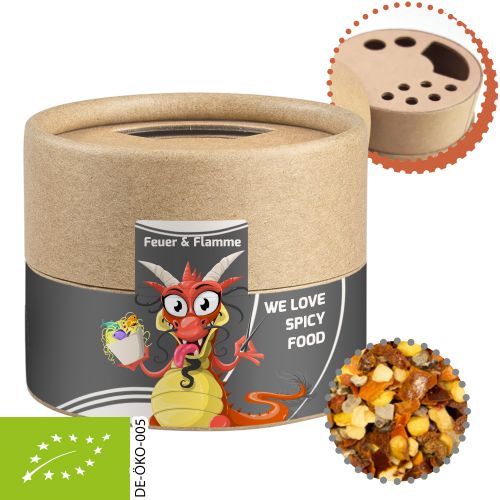 Organic fire and flame spice, ca. 40g, cardboard shaker mini with label