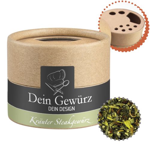 Herb steak spice, ca. 25g, cardboard shaker mini with label