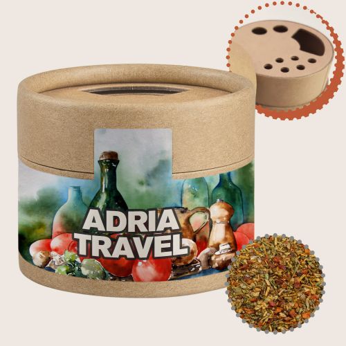 Mediterranean veggie mix, ca. 28g, cardboard shaker mini with label