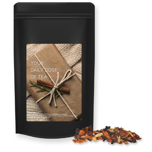 Fireplace tea, ca. 50g, midi pouch black with label