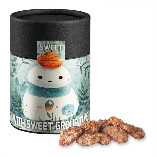 Burnt almonds, ca. 80g, cardboard can midi black with label