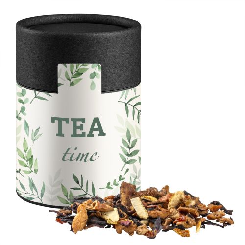 Grandmas baked apple tea, ca. 60g, cardboard can midi black with label