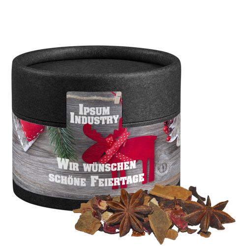 Mulled wine spice, ca. 20g, cardboard can mini black with label