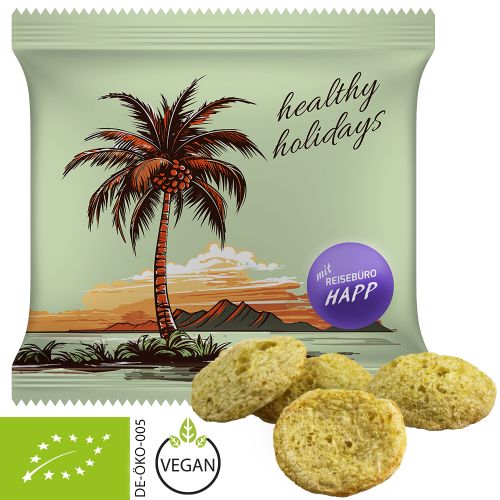 Organic pea corn chips, ca. 15g, maxi bag